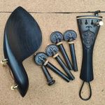Carved Violin Accessories Ebony Violin Fittings Replacements Tailpiece Peg rest