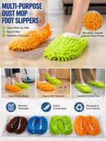 8 Pairs Microfiber Mop Slippers Floor Polish Dust Cleaning Shoes Feet Socks