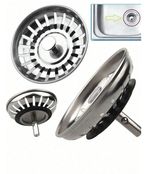 2x Stainless Steel Replacement Kitchen Sink Drain Strainer Drainer Waste Plug.