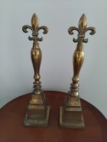 Pair of  ART DECO Fleur-de-lis Fireside Sculptures