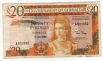 GIBRALTAR 20 POUNDS 1986 P 23.  VF CONDITION. 5RW 28OCT