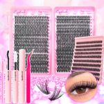 640 Individual Eyelash Extension Cluster Lash Kit Bond & Seal Glue D Curl Lashes