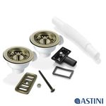 2x 90mm Bronze Waste & Overflow For Astini, RAK, Rangemaster Ceramic Sink