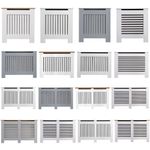 83/92/100cm Radiator Cover Wood Slat Heater Cover Side Cupboard Hallway Cabinet