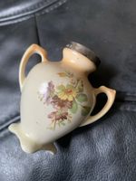 Vintage Ceramic & Sterling Silver Rim Urn Vase