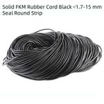 FKM Rubber Cord Black ∅1.7-15 mm Seal Round Strip High Temp Oil-Resistance Solid