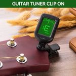 Digital Chromatic Clip-On Tuner LCD Guitar Acoustic Electric  +BATTERY