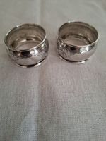 Matching Pair Antique Sterling Silver Napkin Rings Chester 1902 Edwardian 20g
