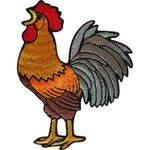 Embroidered Cockerel Iron On Patch Sew On Badge Rooster Cock Chicken Embroidery