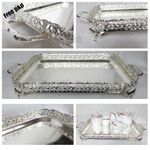 Silver Rectangular 40cm Large Tray Wedding VIP Decoration Italian Indian Style 
