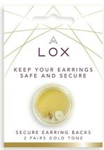 4 x Lox Locking Earring Backs Butterfly Fittings Secure Anti-Allergy - Gold Tone