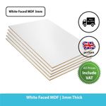 White Faced MDF Sheet Board Furniture Panel Cupboard Craft A2 A3 A4 A5 Sheets