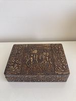 Don Quixote Leather Embossed Wooden Cigar Box Spain