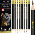 8 Pack Drawlish Sketching Pencils Professional Quality - B 2B 4B 6B 8B HB 2H 4H