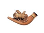 Gorgeous Antique Meerschaum Smoking Pipe Bowl with Two Horses c1880