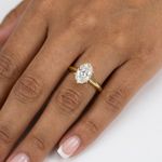 14K Gold Solitaire Engagement Ring Classic 1.53 CT Oval Lab-Grown Diamond H VS2