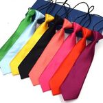 Boys Girls Classic Satin Elastic Neck Tie Wedding Prom Children School Kids Tie