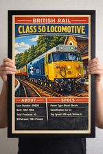 British Rail Class 50 Poster Gift For Rail Enthusiasts
