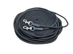 Horse Double Lunge Line for Training and Lunging Soft Grip Black 16 meters