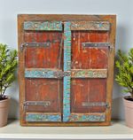 Antique Wooden Wall Décor Window Panel Frame Original Old Hand Crafted