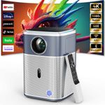 4K  Projector with 5G WiFi Bluetooth 600ANSI 1080P Android HDMI USB Home Theater