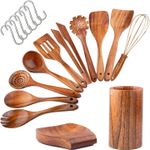 12 PCS Teak Wooden Cooking Utensils Set – Heat Resistant