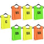 Zoft Club Netball Bibs set of 7 Bibs  Adults - ORANGE - Brand New + Bag