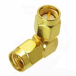 SMA Male to SMA Male  right angle 90 degree connector adapter -x2 UK seller 