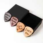 Personalised Custom Wooden Guitair Pick + Gift Box | Design Your Unique Present