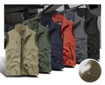 Mens Gilet Body Warmer Multi Pocket Full Zip Lightweight Vest Sleeveless M-4XL