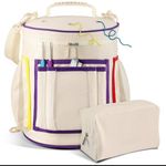 X2  Crochet & Knitting Bag Large Capacity Yarn Wool Storage Divider pockets 