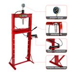 Shop Press with Gauge 20 Ton Heavy Duty Hydraulic Workshop Garage Floor Standing