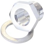 Aeroflow M12X1.5 Pipe Reducer To F/Male1/8" NPT Silver LS Temp Adapt