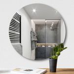 Self-Adhesive Frameless Unframed Bathroom Bedroom Wall Acrylic Mirror Round UK