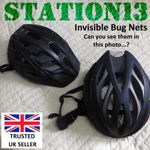 Bicycle Helmet Bug Shield - Extra-Strong Fine Nylon - Elasticated (Pk of 2) NEW