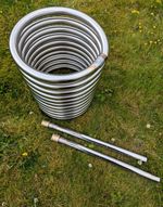Double 32mm water heater coil w/ detachable tails, 1m hose & connectors, UK made