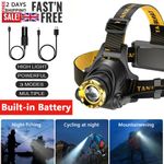 LED Head Torch Rechargeable Zoom Headlamp USB Super Bright Camping Work Light