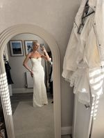 House of CB Ivory Lace Solaine Strapless Sleeveless Column/Sheath Dress S