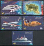 Jersey 1994 25th Anniv of Postal Administration transport set SG674-678 MNH mint