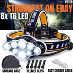 Head Torch Rechargeable LED Headlamp Waterproof Camping Running Fishing Light