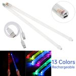 Rechargeable 13 Color Changing LED Light Up Drum Sticks Drummer Gifts Drumsticks