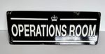 Enamel Sign - Military Operations Room with Ministry Crown - mancave, den