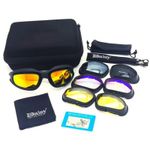 Mens C5 Tactical Goggles Desert Storm With 4 Lens Outdoor UV Military Sunglasses