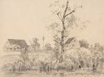 I. WINTER (20th Century), Birch Waterfront, 1899, Pencil Realism Landscape