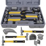 7 PC HAND CAR AUTO BODY WORK HAMMER AND DOLLY FENDER TOOL DENT REPAIR SET KIT