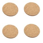 Nicoline Natural Cork Coasters Round Drink Mats 10cm Diameter Set 4 New