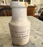 Moutarde-Bordin White Ceramic Moutarde Jar Pot with Paris Text