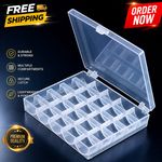 Universal Sewing Bobbin Spool Case Clear 25-Grid Storage Box Container Organiser