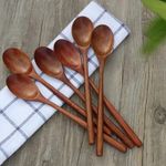 6x Wooden Spoons Bamboo Kitchen Utensils 9'' Natural Wood Cooking Spoon
