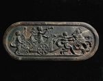 Antique French Empire NeoClassical CAST BRONZE Plaque Chariot Putti SIGNED c1805